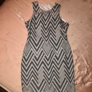 Black and white striped Calvin Klein dress